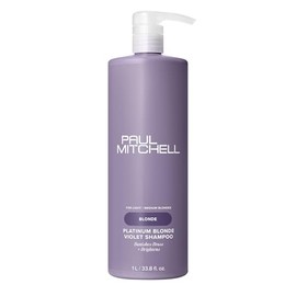Paul Mitchell Platinum Blonde Champú Violeta, Elimina Tonos Cobrizos + Ilumina, Ideal Para Cabello Rubio Claro a Medio, Plateado, Gris o Blanco,