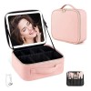 Estuche De Maquillaje Maletin Con Espejo Y Luz Led 3