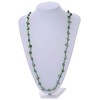 Avalaya Green Glass Bead/Sea Shell Nugget Long Necklace/100cm Long