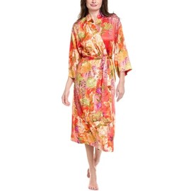 N Natori WISTERIA GARDEN Robe Length 49",PINK/CORAL,Medium