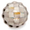 MACKENZIE-CHILDS Petit Four Round Knob, Decorative Drawer Pull Knob, Gray-and-White