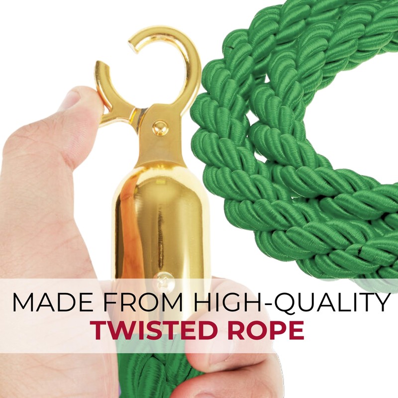 4PCS Braided Green Rope 5FT – String Twisted Barrier Cord