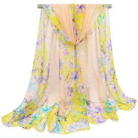 AliceLife Acotavie Scarfs for Women Lightweight Print Floral Pattern Scarf Shawl Fashion Scarves Sunscreen Shawls (Daisy&Camel)