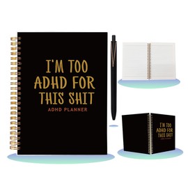 Adhd Cleaning Planner - Adhd Cleaning Planner for Adults Women,Funny A5 Spiral Notebook & Ballpoint Pen 2pc,Journal for Teens,Adhd Office Must Haves