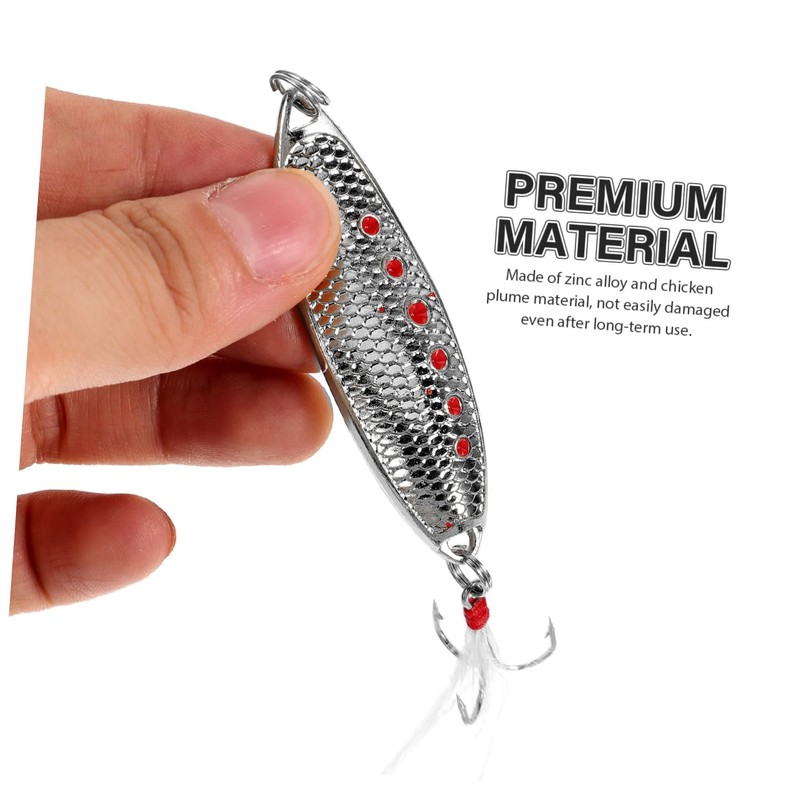 SUPVOX 5pcs Simulated Fishing Lure Fishing Baits Rotating Chicken Plume