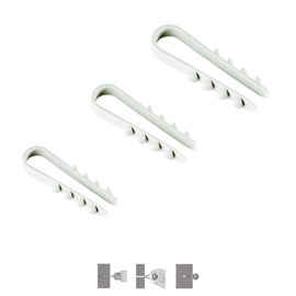 PRITEX Pack of 100 plug-in loops, 8 x 43 mm, white, dowel clamp for attaching cables, pipes, pipes, hoses and much more, cable holder, cable clamps made of polyamide