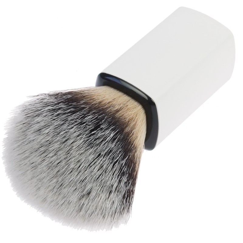 Shaving Brush Synthetic Hair with White Plastic Handle Height 10