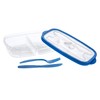 Heat & Eat Lunch Box, Clear, with Red/Blue Trim