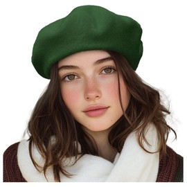 Croogo Casual Beret Beanie Hat Womens Hats Beret Cap French Beret Artist Painter Hats Winter Bonnie Hat for Women,Green-BL79
