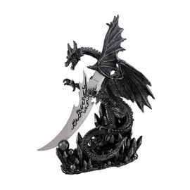 Private Label Cool `Obsidian Blade` Dragon Dagger and Holder Goth