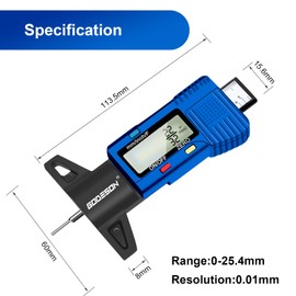 Godeson Digital Tire Gauge with 3 Modes - Fractional Inch, Decimal Inch and Millimeter, Accurate Tire Gauge for Motorcycles, Cars, Trucks