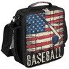 American Flag and Baseball Lunch Box for Kids Boys, Reusable