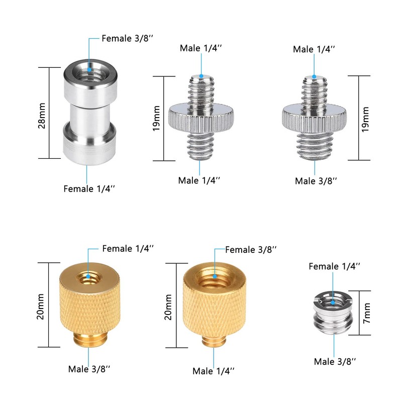 Noosverl Pack of 22 Camera Screw Thread Screw 1/4 Inch