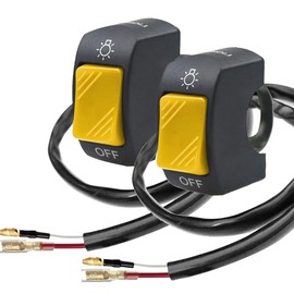 Gebildet 2 Pieces Motorcycle Handlebar Toggle Switch with On/Off Push Button for U5, U7, U2, Motorcycles, Scooters, Mobilities, Motorcycles, 7/8 Inch, 22 mm (Yellow)