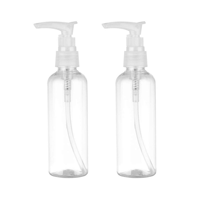 PRETYZOOM 4pcs 100ml Refillable Plastic Pump Dispenser Bottles for Lotion