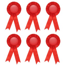 PATIKIL Blank Award Ribbon, 6 Pcs Rosette Ribbon Honorable Prize Recognition Ribbon for DIY, Party, Wedding, Competition, Sport, Red