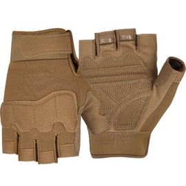 FIORETTO Mens Breathable Padded Fingerless Motorcycle Gloves Half Finger Gloves for Cycling Hiking Climbing Outdoor Sports