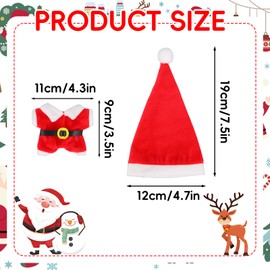 17cm Doll Clothes Set, Santa Claus Outfit Set with Santa Hat and Belt Plush Doll Clothes Accessories for Christmas Themed Toy Display Collection (Red)