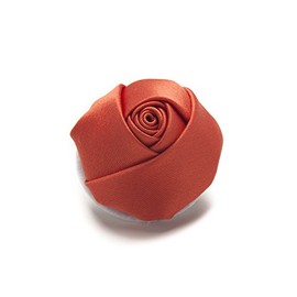 Jacob Alexander Satin Rose Lapel Flower Boutonniere - Coral