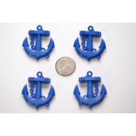 Blue Anchor Pendants 39mmx45mm 4 ct. lot for Bubblegum Gum Ball Chunky Necklace