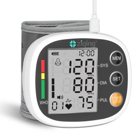 Ziqing Wrist Blood Pressure Monitor Auto Digital BP Machine Cuff Adjustable for Home .