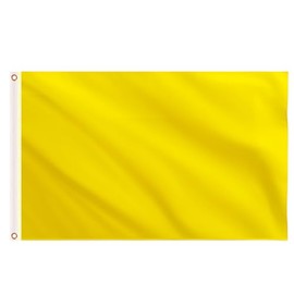 Solid Yellow Flag 5ft x 3ft, Large Big Yellow Flags with Brass Eyelets for Drawing DIY Party Outdoor Decorations