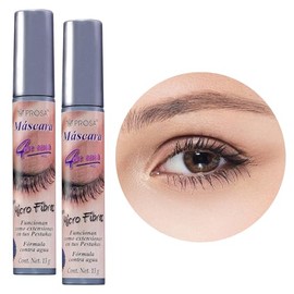GAERO GLOBAL SOLUTION Rimel Mascara para Pestañas Prose Microfibra by Gaero Shop | Kit de 2 Piezas 13 Gr Cada Una | 4 en uno | Color Negro | Formula Contra Agua | Microfibra