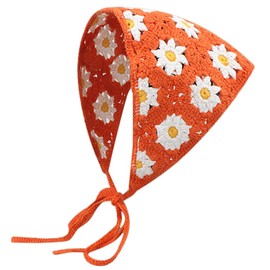 Solyinne Women's Crochet Head Kerchief Knitted Hair Scarf Headwrap for Women Girls Floral Fruits Headband