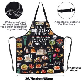 JNIAP Hungarian Kitchen Apron Hungary Gifts Hungarian Chef Apron Hungarian Cooking Gifts Hungary Food Apron (HUNGARIAN ap)