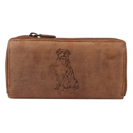 Greenburry Wallet with Name I Wallet with Dog Motif I Wallet with Desired Name I 19 x 10 x 2.5 cm, Australian Sheppert, Vintage