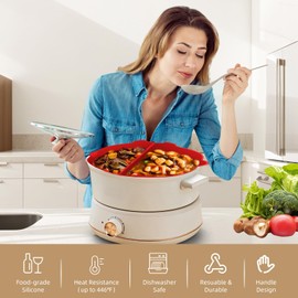 Red Reusable Silicone Slow Cooker Liners (Set of 2) - Eco-Friendly, Non-Stick, Heat Resistant, Fits 6-7 Quart Crock Pots, Easy to Clean