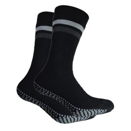 Cocain Pack of 2 or 4 Women's and Men's Socks with ABS Nubs without Rubber Non-Slip Socks, Stopper Socks, Size 35-38 to 47-50, 2 pairs of black, 43 - 46