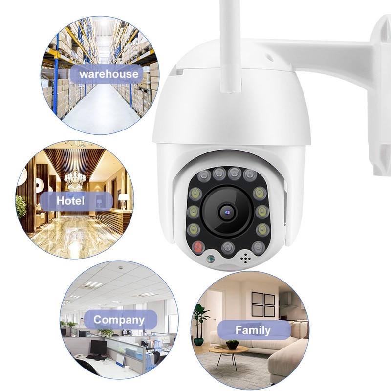 2.5in 1080P 13LED WiFi PTZ Dome Security Camera Outdoor IP65