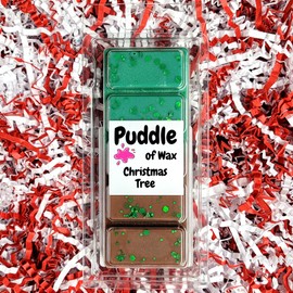 Puddle of Wax - Christmas Tree Soy Wax Melt Snap Bar - 50g - Christmas Scent - Vegan Friendly - Made in the UK