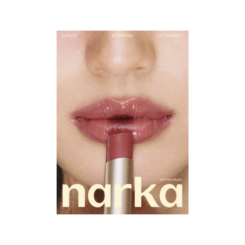 NARKA Sugar Rubbing Lip Sorbet 4.5g, Color:03 Rose Mocha