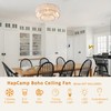 20 Inch Caged Ceiling Fans with Lights, Boho Ceiling Fans