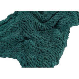 Super Bulky Chunky Blanket Chenille Yarn Dark Green 48OZ 6 Pack for Arm Knitting, Luxury Soft Thick Polyester Jumbo Weaving Crochet Craft Yarns 3lb for Throw Blanket Pillows