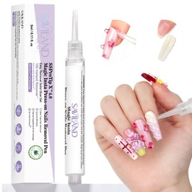 Saviland Nail Glue Remover Pen: 10S Quick Remover Nail Gel Remover Natural Formula Nail Press Nail Remover for False Nail Removal Solid Glue Gel Remover Home