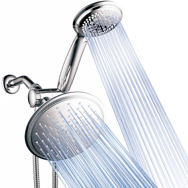 Dream Spa 3-way 8-Setting Rainfall Shower Head and Handheld Shower Combo (Chrome). Use Luxury 7-inch Rain Showerhead or 7-Function Hand Shower for Ultimate Spa Experience!