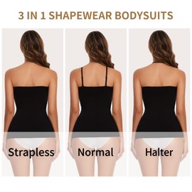 Weygur Strapless Shapewear Tank Tops for Women Shapewear Cami Tummy control Slimming Camisole Black