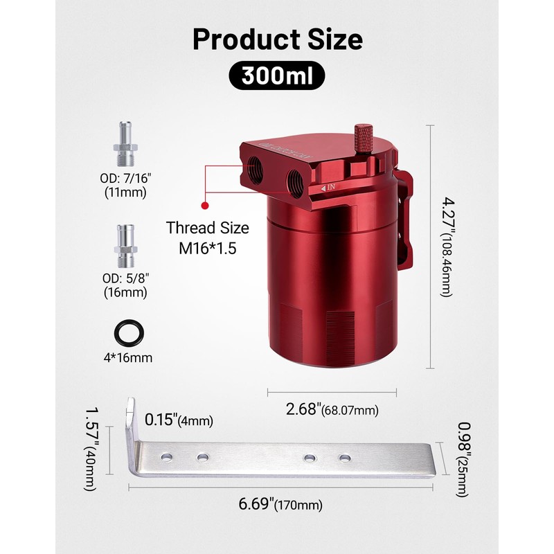 EVIL ENERGY Oil Catch Can, 300ML Universal Baffled Catch Can