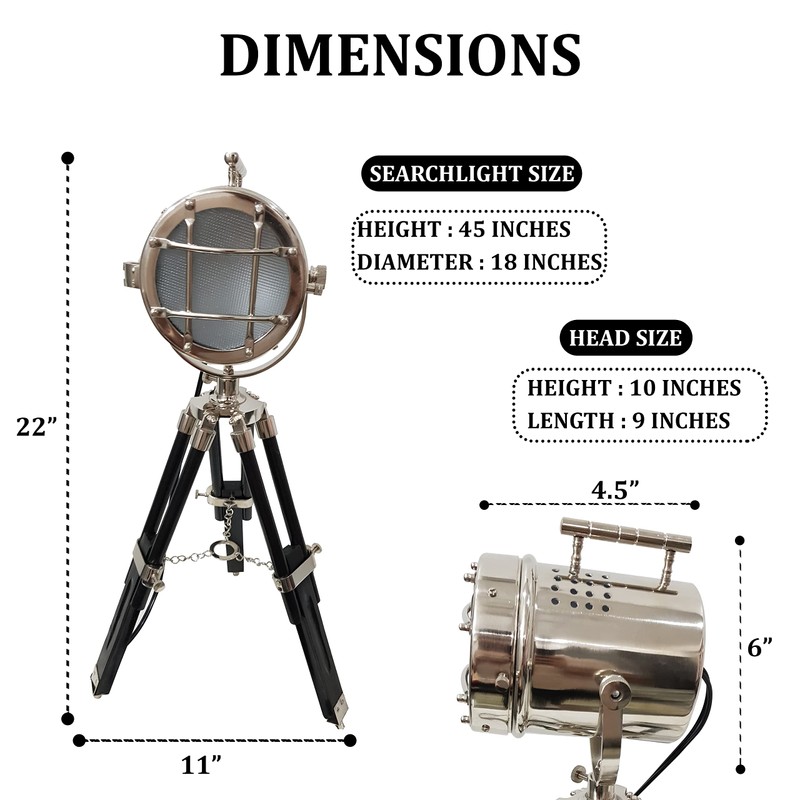 collectiblesBuy Nautical Desk Lamp with Black Wooden Tripod – 22