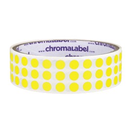ChromaLabel 1/4 Inch Circle Sticker Labels, Easy to Write On Sticker Dots, Permanent Color Coding Labels - 1000 Sticky Dots per Roll, Yellow Dot Stickers