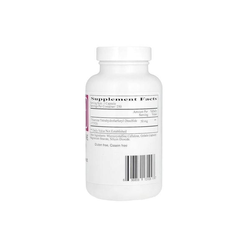 Ecological Formulas Allithiamine Vitamin B1 Capsule, 50 mg, 250 Count
