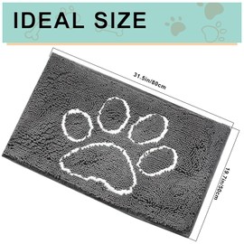 Fußmatte Für Den Innenbereich 50 * 80cm, Waschbare Schmutzabsorbierende Matte, Rutschfester Teppich für Hunde Maschinenwaschbar, Ideal für Schmutzige Schuhe und Pfoten