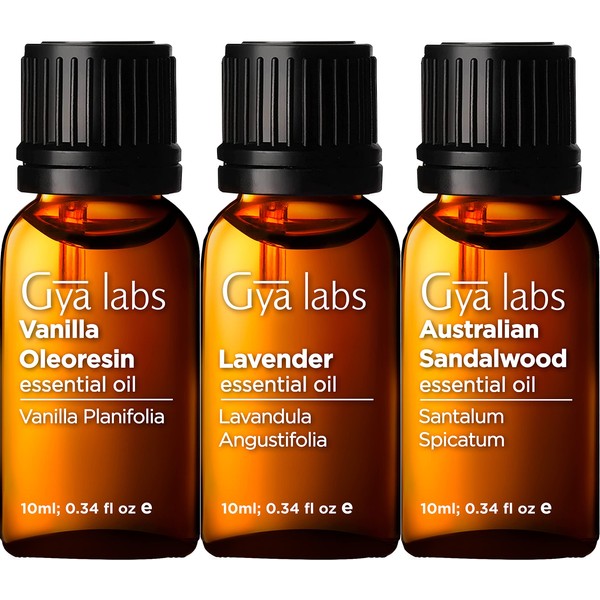 Gya Labs Vanilla, Lavender & Australian Sandalwood Oils (3 x 0.34 fl oz)