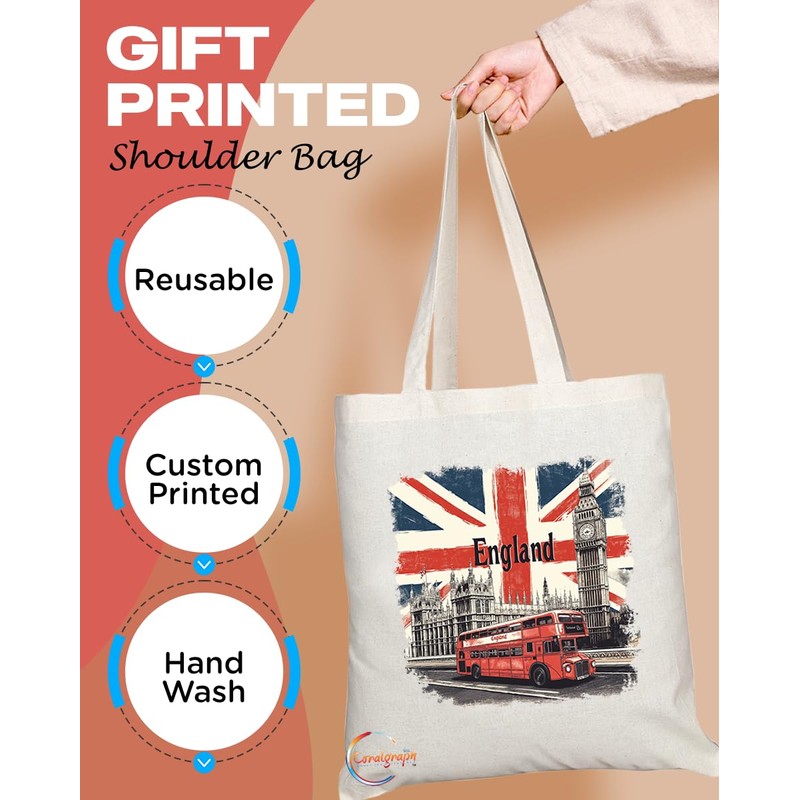 Coralgraph Inc TB2043 - Natural Reusable Shopping Souvenir Tote Bag