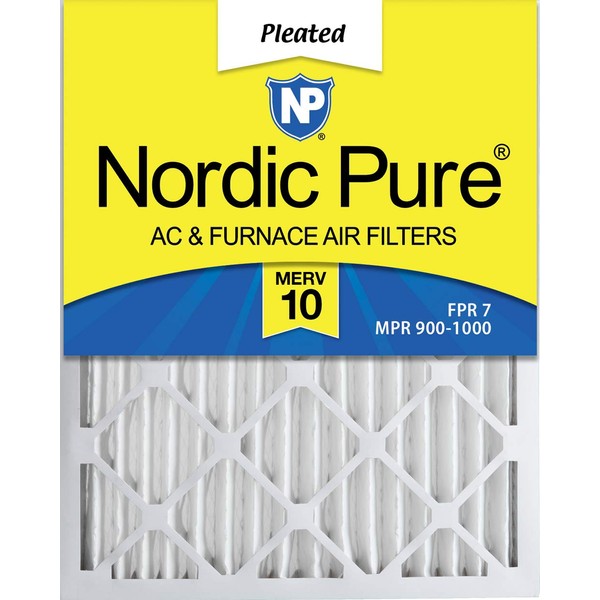 Nordic Pure 12x20x2 MERV 10 Pleated AC Furnace Air Filters 3 Pack