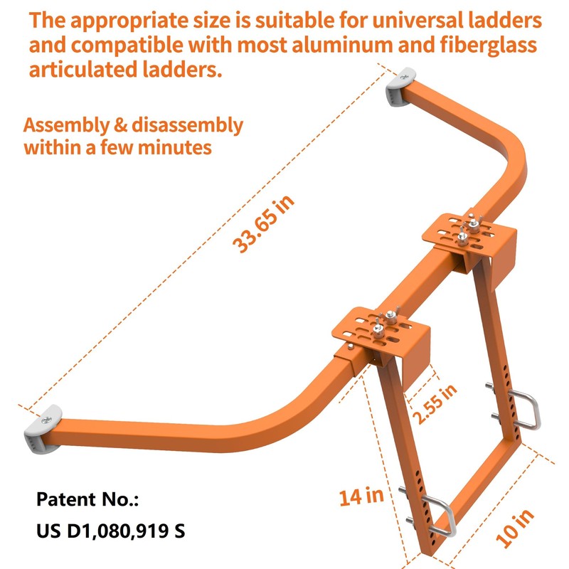 Ladder Stabilizer for Roof Gutter,Heavy Duty Steel Ladder Roof Hook