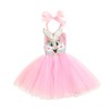 Baby Girl Easter Bunny Mesh Dress Sleeveless Sequins Rainbow Halter
